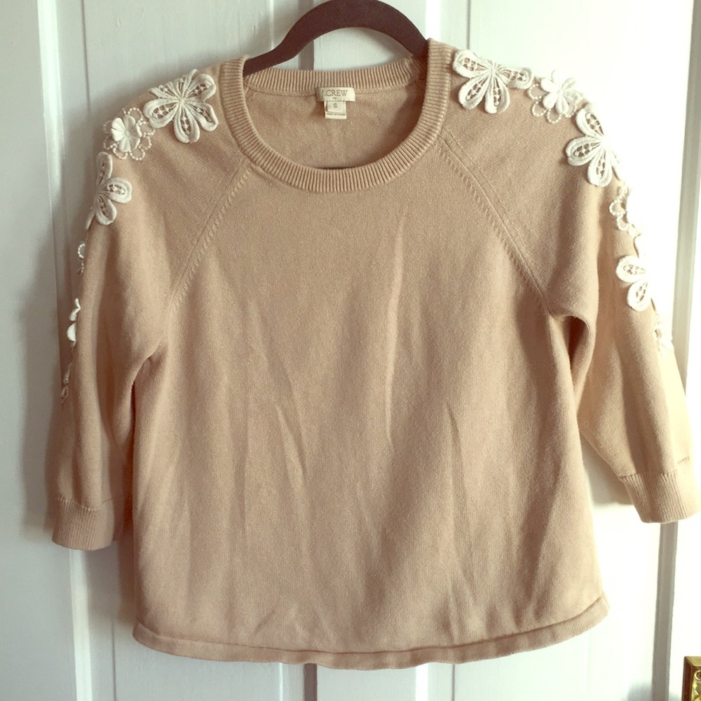 JCrew floral lace sweater